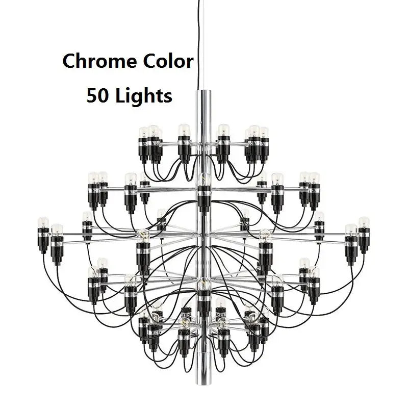 Gino Sarfatti Style Led Pendant Chandelier Black/Silver/Gold  Seus Lighting