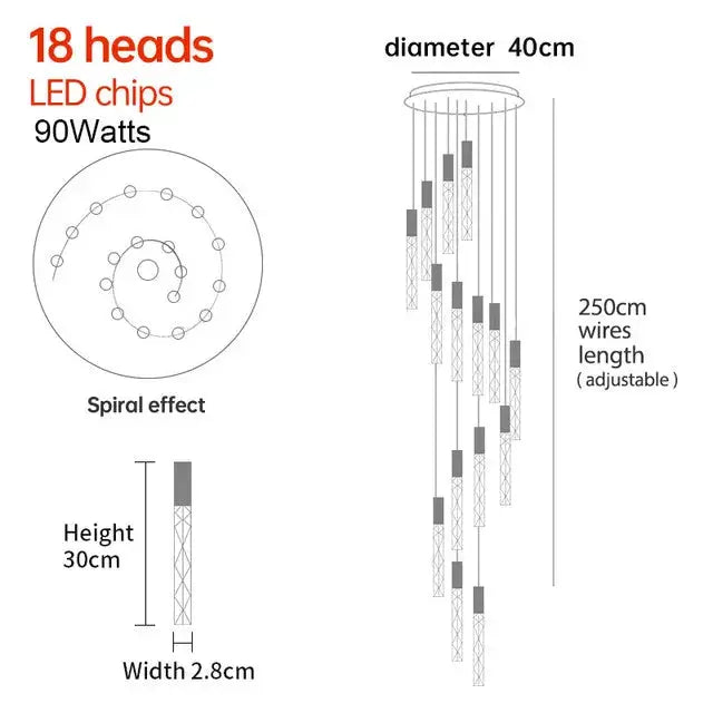 Hanging Light Fixture For Stairwell Staircase Hallway - Chandeliers