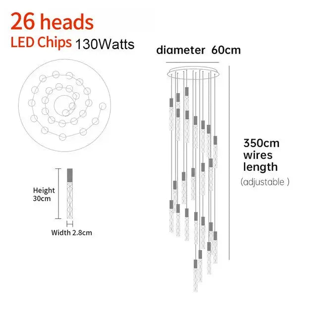 Hanging Light Fixture For Stairwell Staircase Hallway - Chandeliers