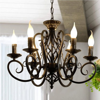 Hazel Black Rustic Outdoor Chandelier  Seus Lighting