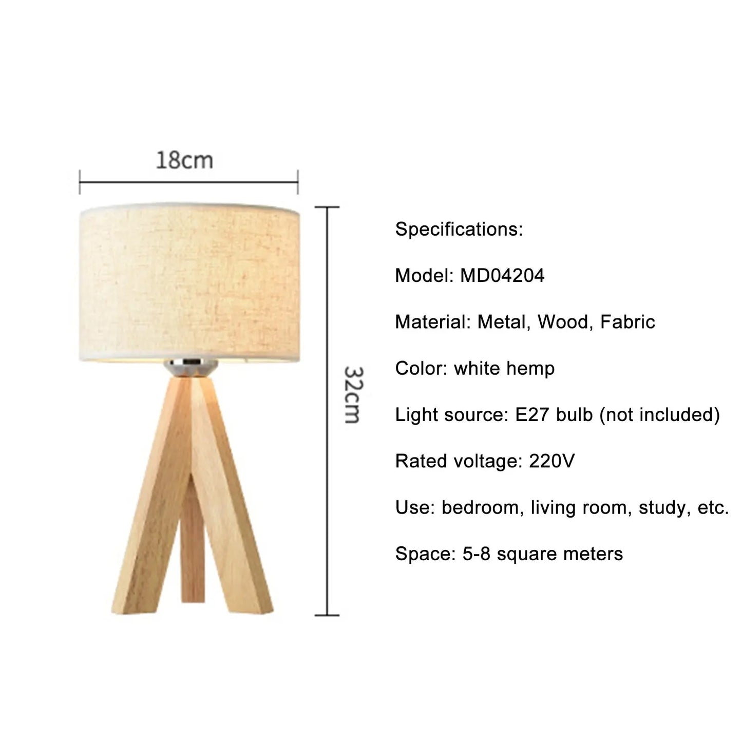 Hugo Wooden Bedside Lamp Seus Lighting