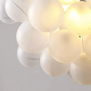 Indoor White Glass Bubble Pendant Ceiling Fixture  Seus Lighting