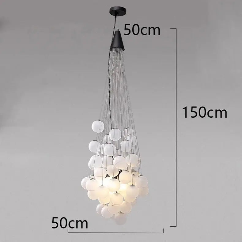 Indoor White Glass Bubble Pendant Ceiling Fixture  Seus Lighting