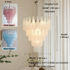 Jia Vintage Glass Water Drop Staircase Chandelier  Seus Lighting