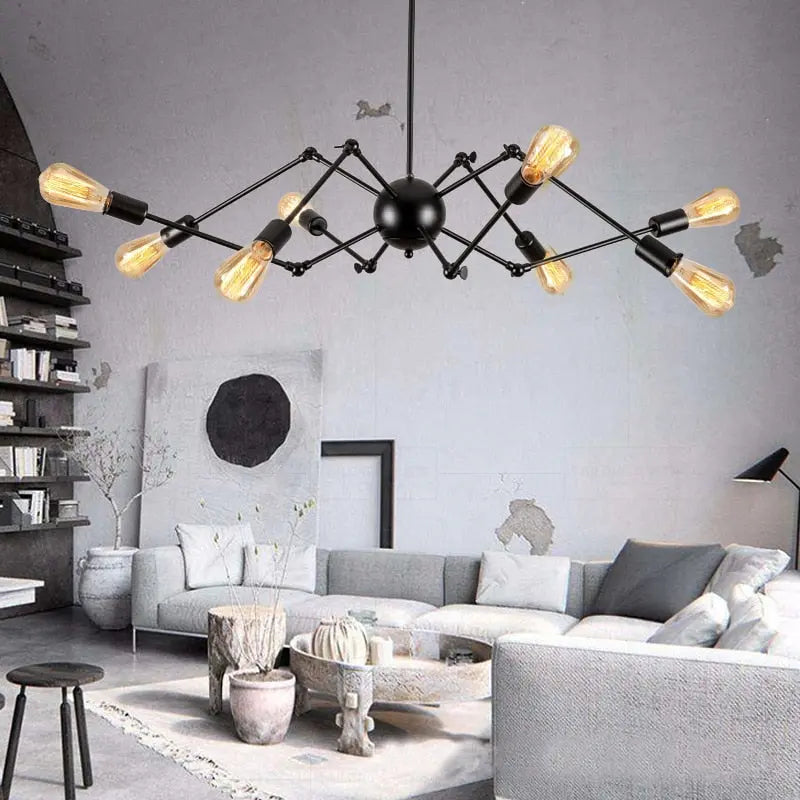 Jody Modern Spider Chandelier 8ArmsBlack Seus Lighting