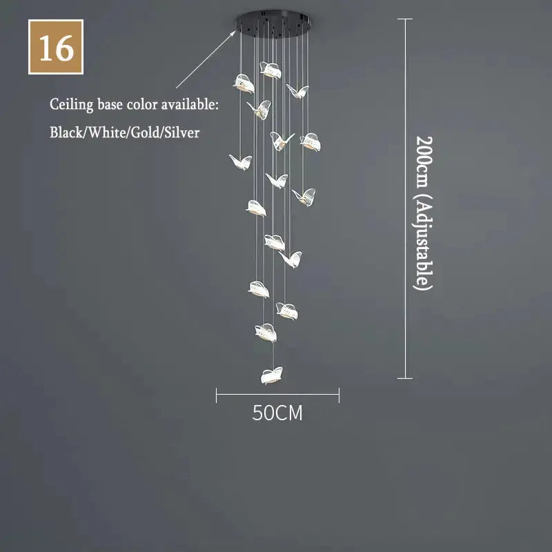 Juli Art Deco Stairwell Led Chandelier - Chandeliers