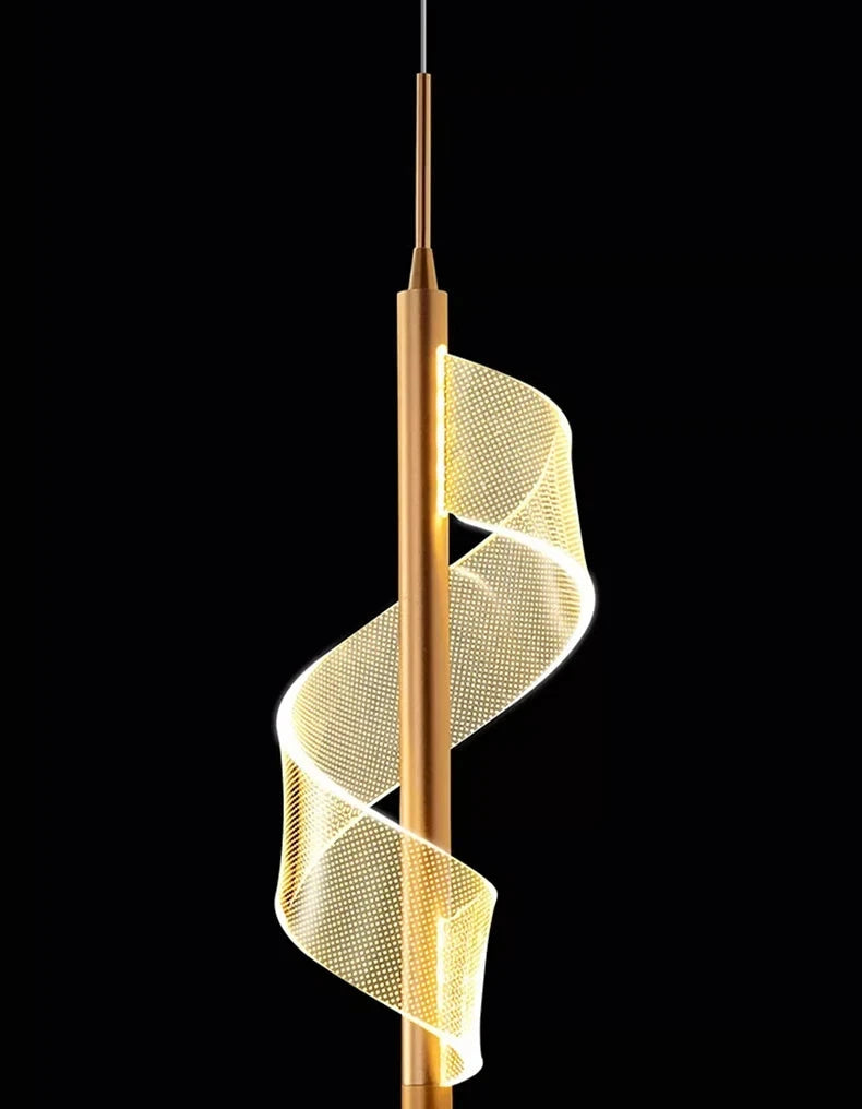Kael Cascading Spiral Foyer Chandelier  Seus Lighting