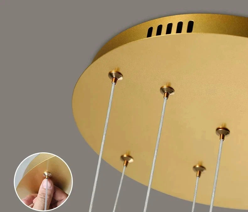 Kael Cascading Spiral Foyer Chandelier  Seus Lighting