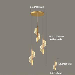 Kael Cascading Spiral Foyer Chandelier  Seus Lighting