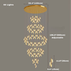 Kael Cascading Spiral Foyer Chandelier  Seus Lighting