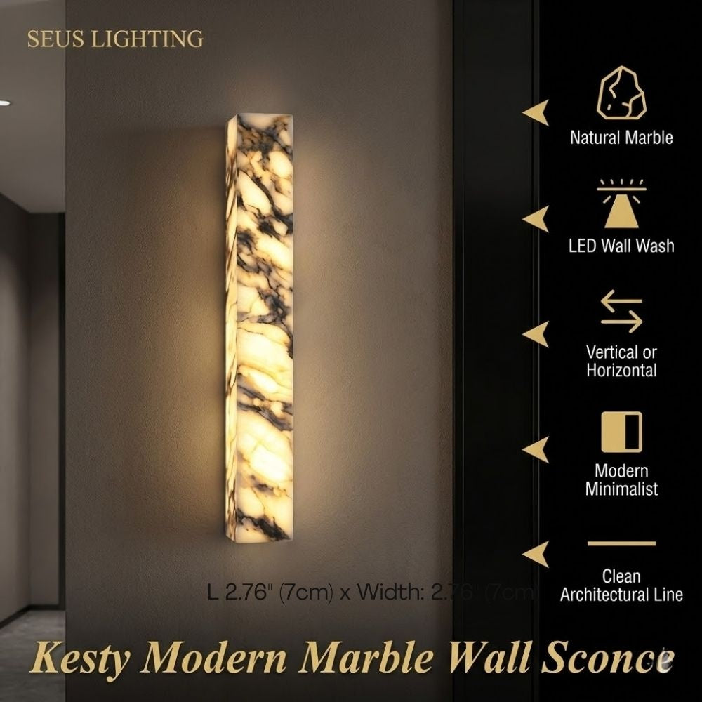 Kesty Modern Marble Wall Sconce  Seus Lighting