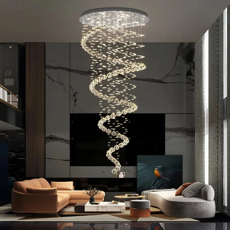 Iluminación de vestíbulo grande para entrada con techo alto en blanco cálido