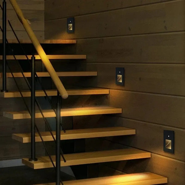 LED recessed lights for a staircase and foyer