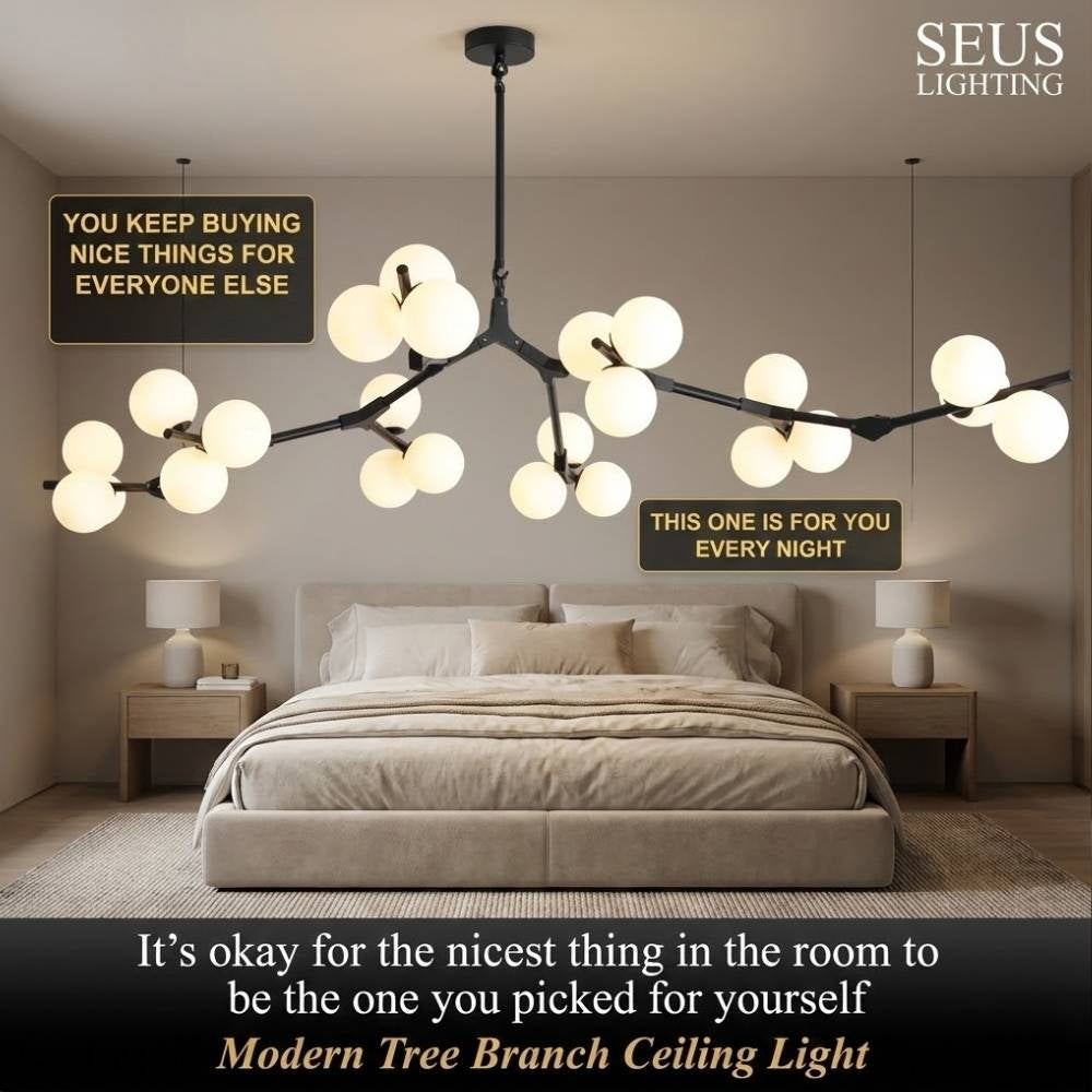 Lio Modern Tree Branch Ceiling Light Fixture  Seus Lighting