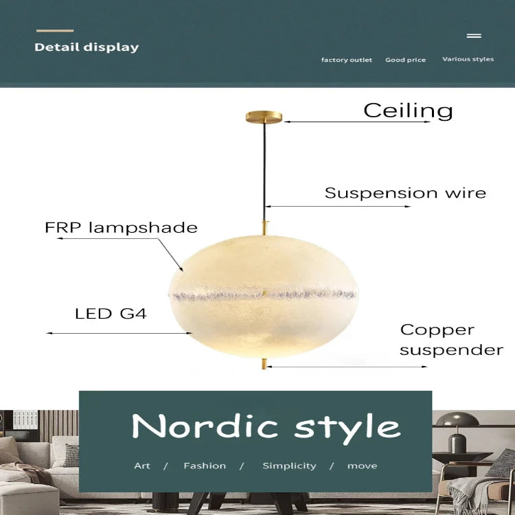 Lissa Copper Sphere Pendant Lamp Chandelier  Seus Lighting