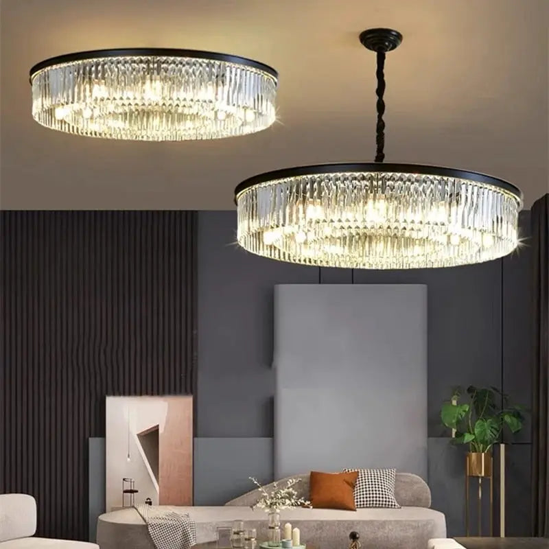 Lucinda Black Crystal Chandelier  Seus Lighting