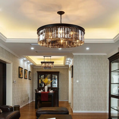 Lucinda Black Crystal Chandelier for an entryway