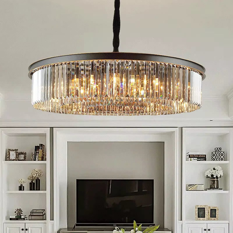 Lucinda Black Crystal Chandelier  Seus Lighting