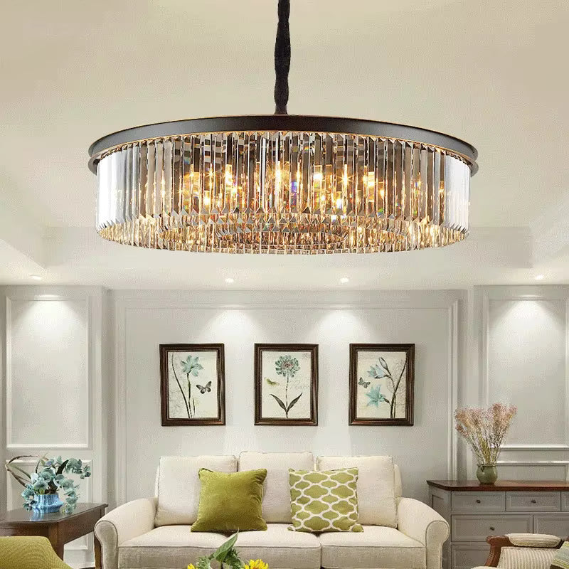 Lucinda Black Crystal Chandelier  Seus Lighting