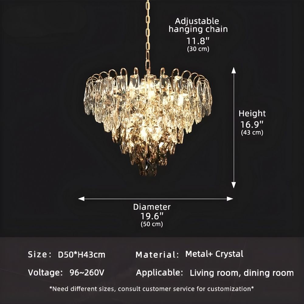 Luny Gold Cascading Waterfall Crystal Chandelier  Seus Lighting