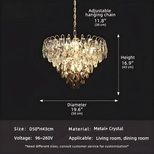 Luny Gold Cascading Waterfall Crystal Chandelier  Seus Lighting