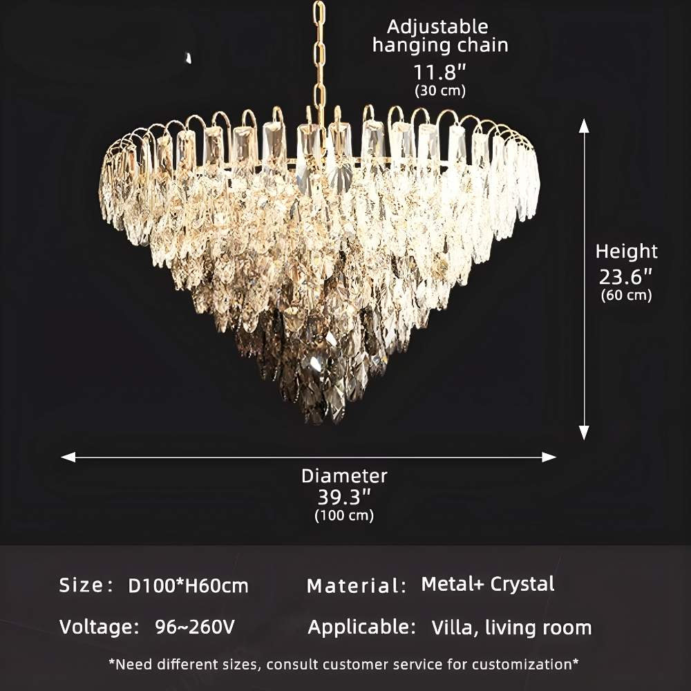 Luny Gold Cascading Waterfall Crystal Chandelier  Seus Lighting
