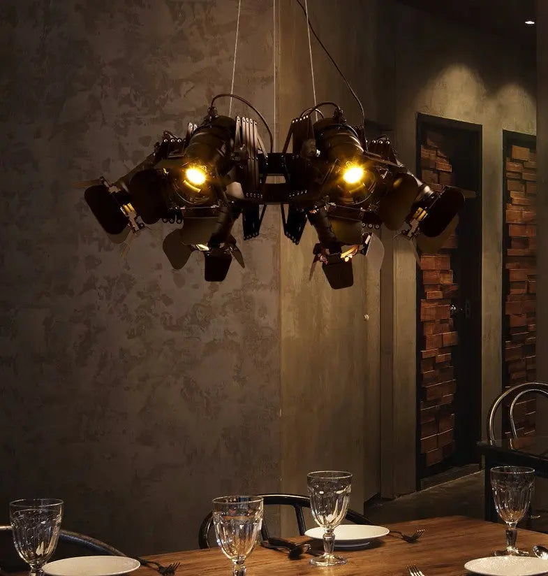 Lustra Black Industrial Chandelier Seus Lighting