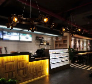 Lustra Black Industrial Chandelie