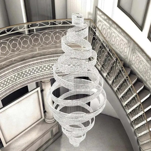 Luxury Crystal Grand Staircase Chandelier detail