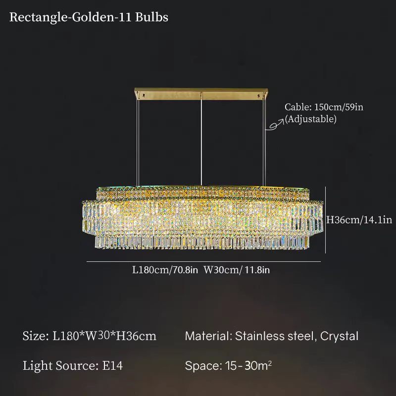 Luxury Linear Krsystal Chandelier  Seus Lighting