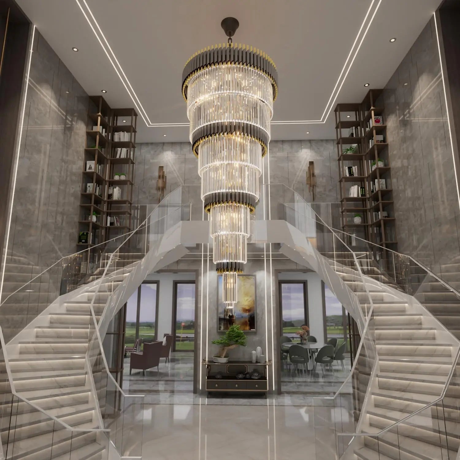 Luxury Oversize Crystal Chandelier  Seus Lighting