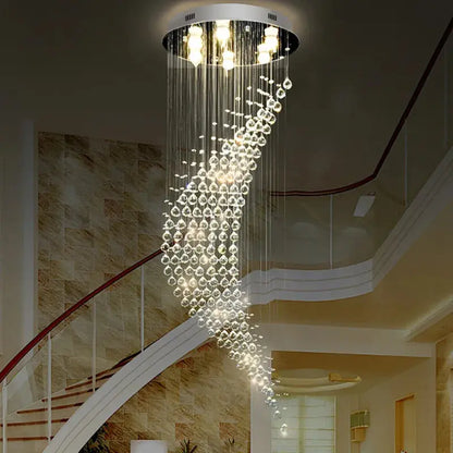 Luxury Raindrop Crystal Chandelier for Staircase and Foyer