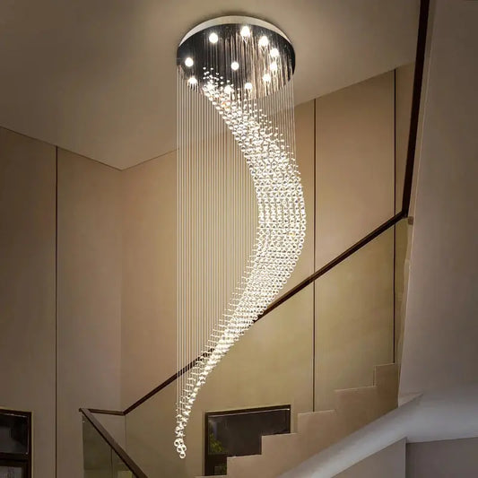 Luxury Raindrop Crystal Chandelier for Staircase and Foyer  Seus Lighting