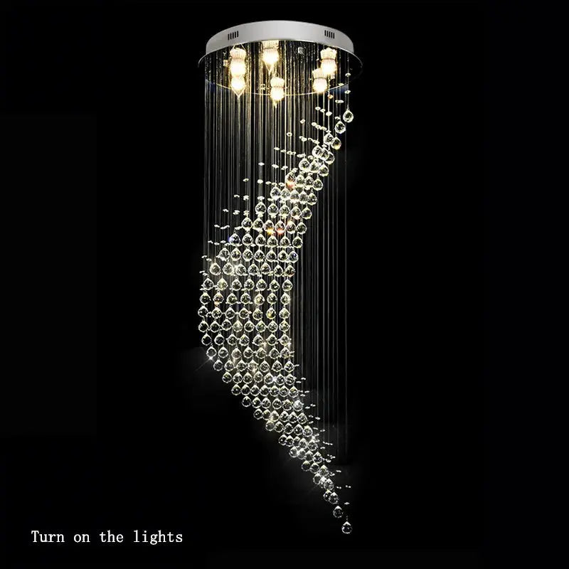 Luxury raindrop crystal chandelier installed