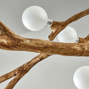 Madelyn Rustic Branch Chandelier Frosted/Clear Ball  Seus Lighting