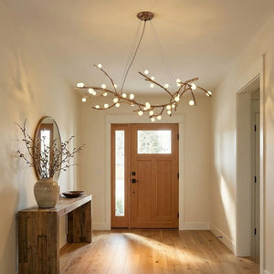 Madelyn Rustic Branch Chandelier Frosted/Clear Ball  Seus Lighting