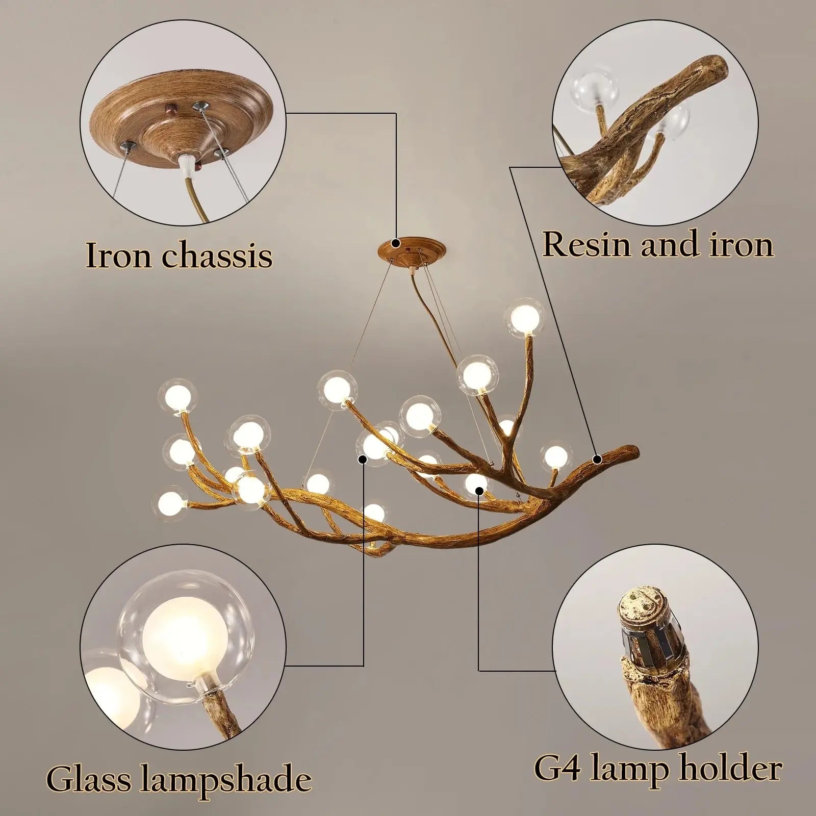 Madelyn Rustic Branch Chandelier Seus Lighting