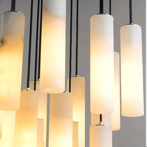 Marble Tube Chandelier for Living Room & Foyer  Seus Lighting