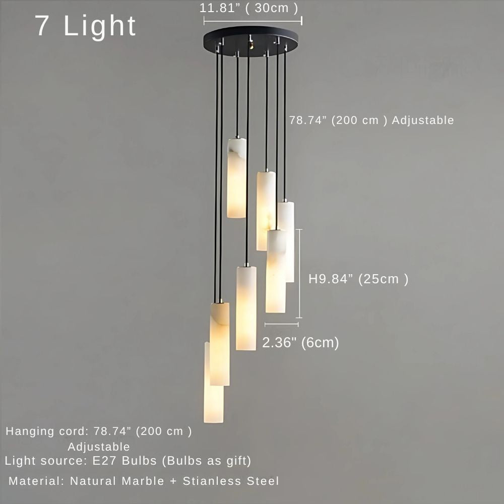 Marble Tube Chandelier for Living Room & Foyer  Seus Lighting