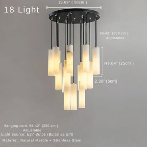 Marble Tube Chandelier for Living Room & Foyer  Seus Lighting