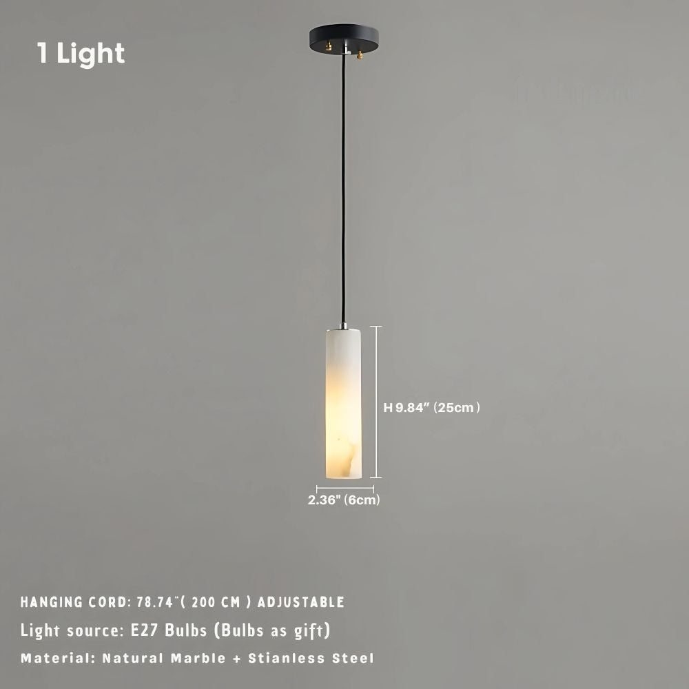 Marble Tube Chandelier for Living Room & Foyer  Seus Lighting