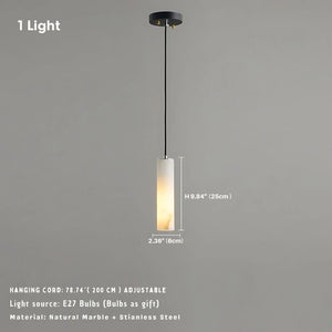 Marble Tube Chandelier for Living Room & Foyer  Seus Lighting