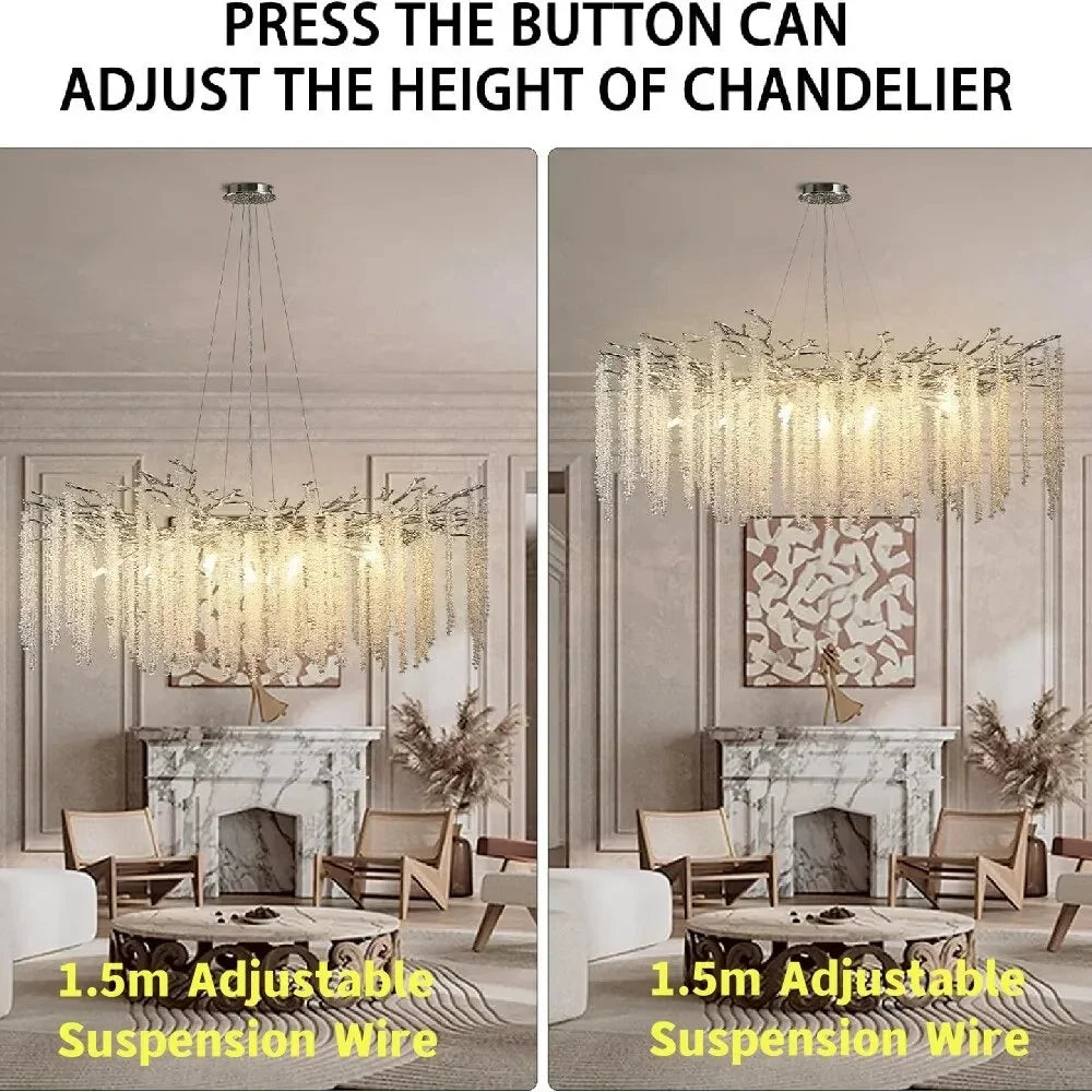 Mia Luxury Round Branch Crystal Ceiling Chandelier  Seus Lighting