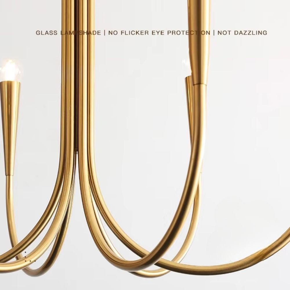 Mid-Century Curved Candle Chandelier | 6-9 – Seus Lighting