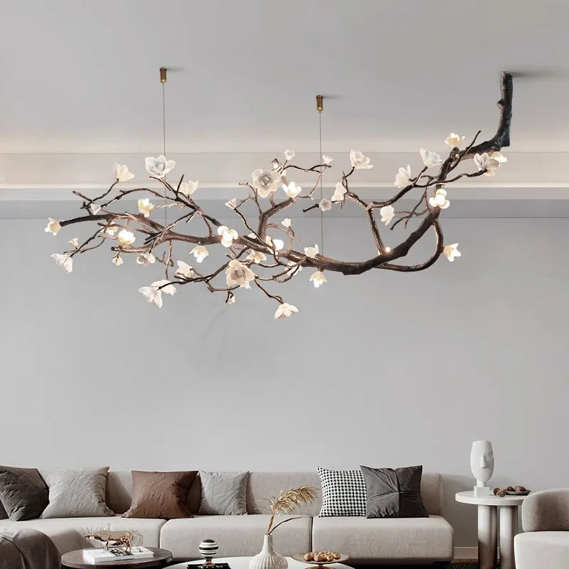 Minas Dimmable Rustic Tree Branch Chandelier  Seus Lighting