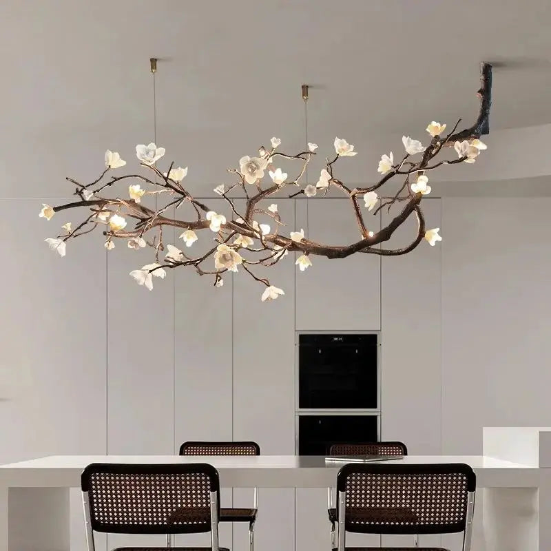Minas Dimmable Rustic Tree Branch Chandelier  Seus Lighting