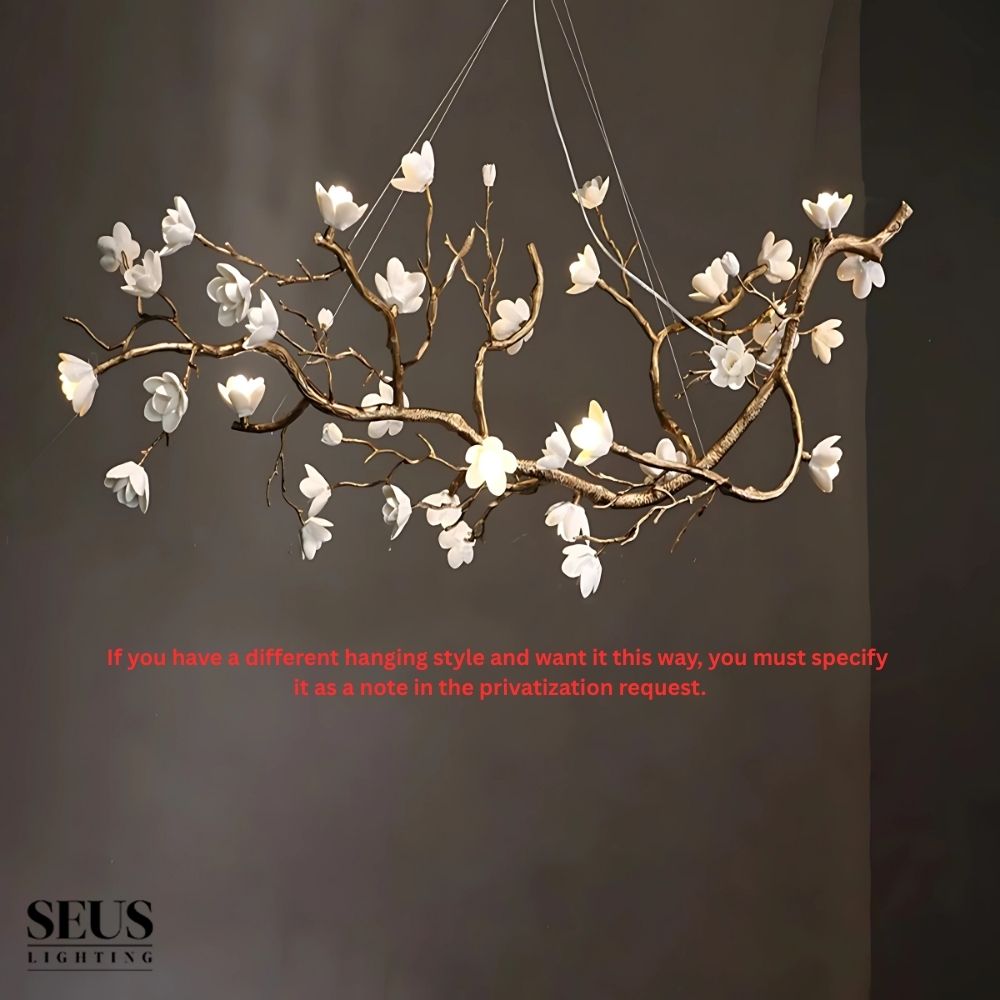 Minas Dimmable Rustic Tree Branch Chandelier  Seus Lighting