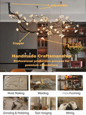Minas Rustic Tree Branch Chandelier  Seus Lighting