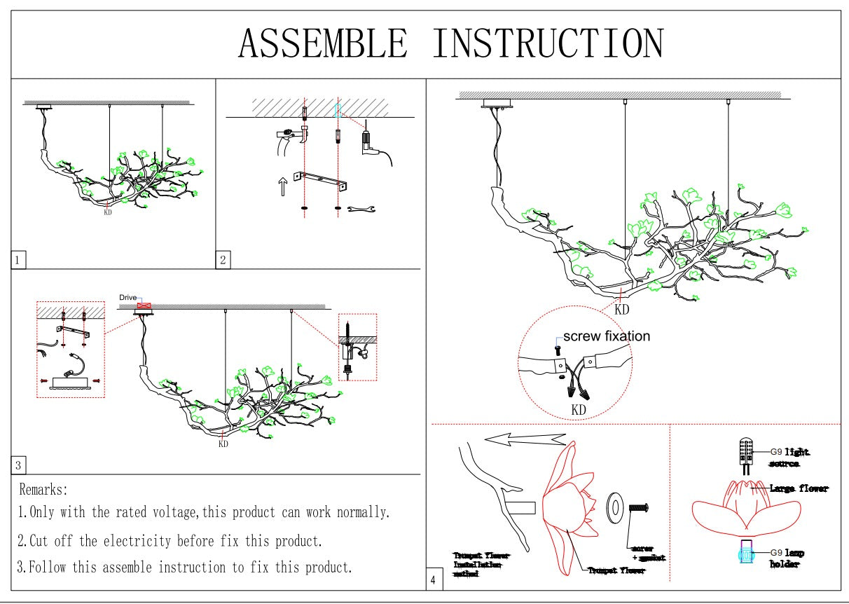 Minas Rustic Tree Branch Chandelier  Seus Lighting