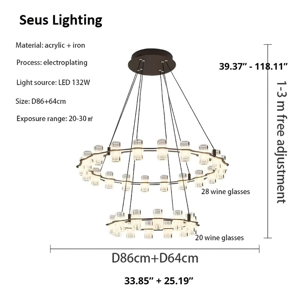 Misty 2-Layer Ring Modern Retro Chandelier  Seus Lighting
